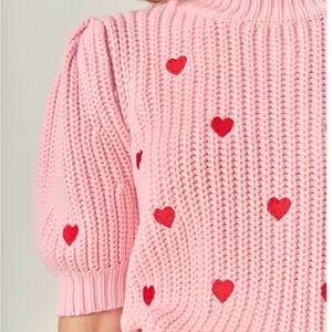 English Factory Valentine’s Day Heart Embroidered Sweater